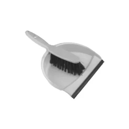DUSTPAN CLIP ON AND BRUSH SET - WHITE