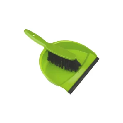 DUSTPAN CLIP ON AND BRUSH SET - GREEN