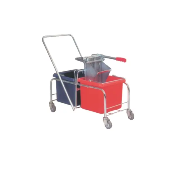 50L DOUBLE BUCKET TROLLEY SYSTEM COMPLETE - METAL P/UNIT