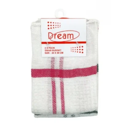 DISH SWAB BUDGET 30CM X 30CM 2 PACK
