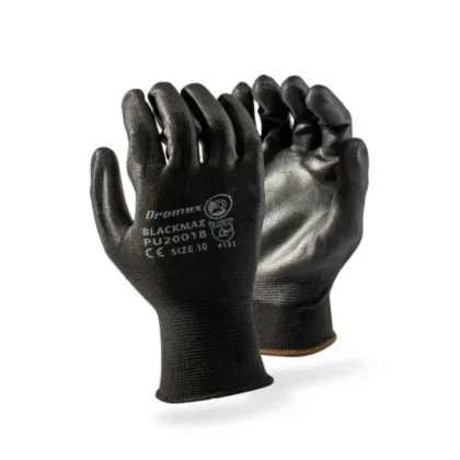 DROMEX BLACKMAX PU COATED GLOVE LARGE  P/PAIR