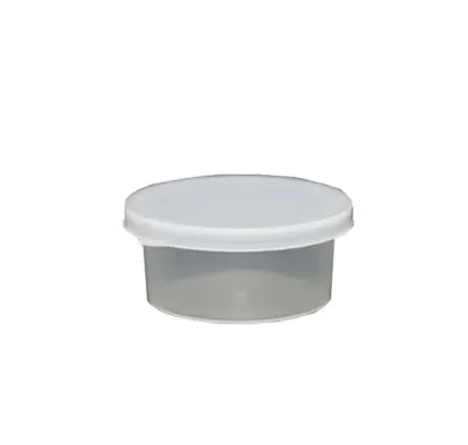 PLASTIC CUP WITH SNAP ON LID - 10 X 35ML