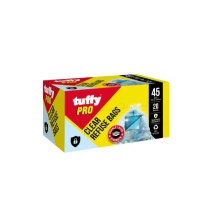 TUFFY CLEAR REFUSE BAGS - 750 X 950MM - 45 BAGS P/PACK