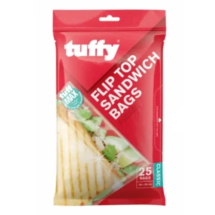 TUFFY FLIPTOP SANDWICH BAGS CLASS 25 X 180 X 200MM P/PACK