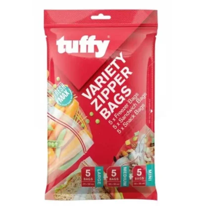 TUFFY VARIETY ZIPPER PACKS - 15 BAGS P/PACK
