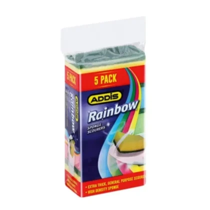 RAINBOW SPONGE SCOURERS X 5 PER PACK