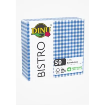 BISTRO SERVIETTES BLUE ONE PLY 12 X 50 PER BOX  P/BO